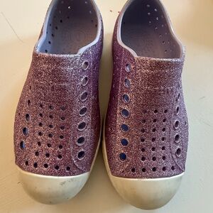 Pink/Purple Glitter Native Shoes GREAT condition